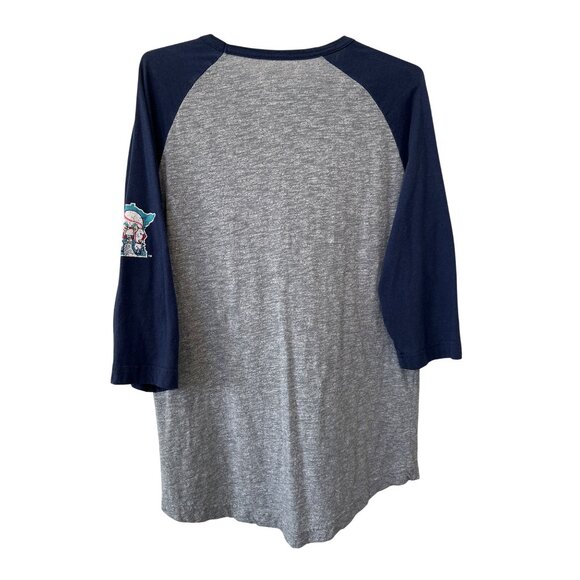 Majestic Cooperstown Raglan Shirt Size Medium Minnesota Twins Navy Gray Active - Picture 2 of 8